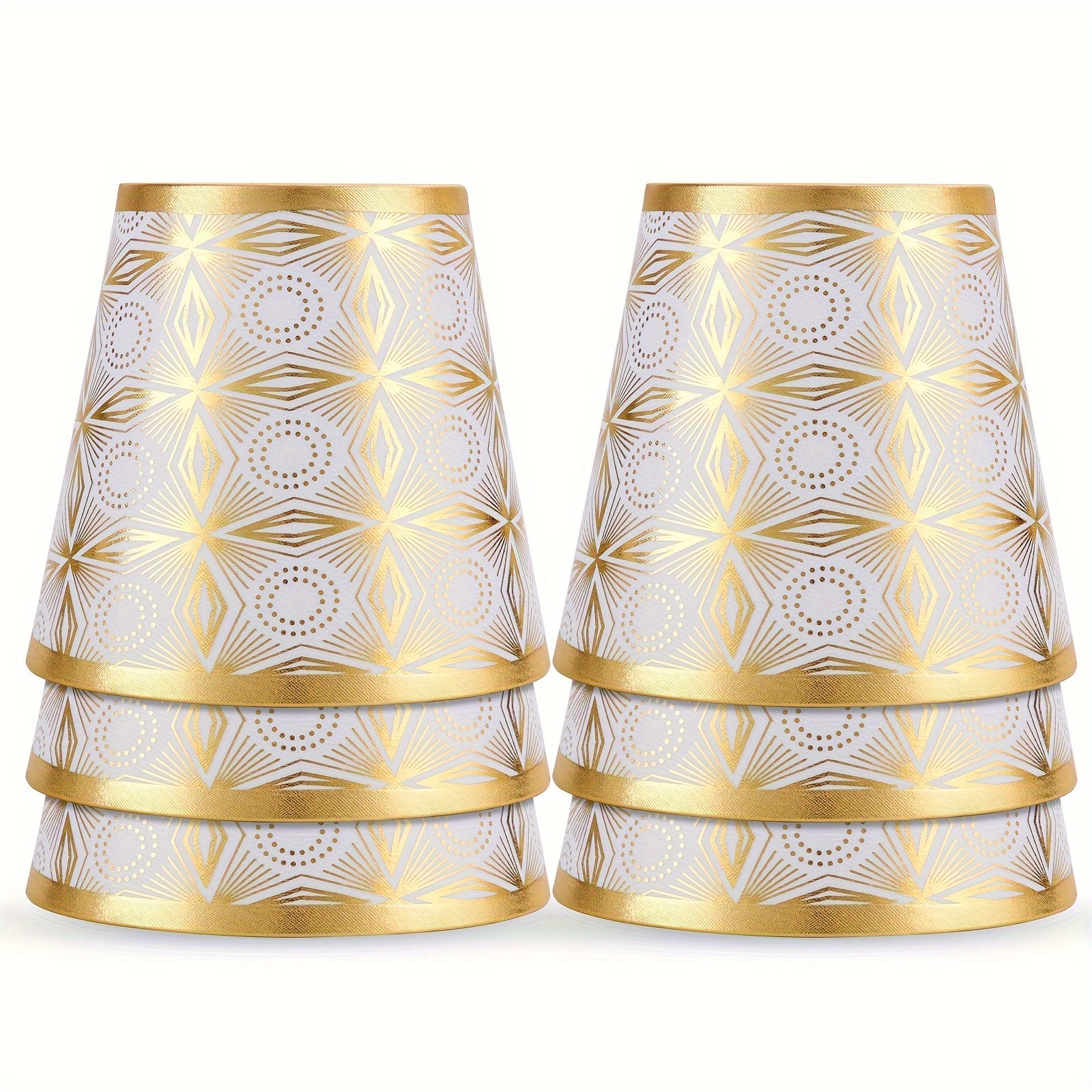 6pcs Rustic Golden Bell-Shaped Clip-on Lampshades - Adrianas Specialty Lamp Shades