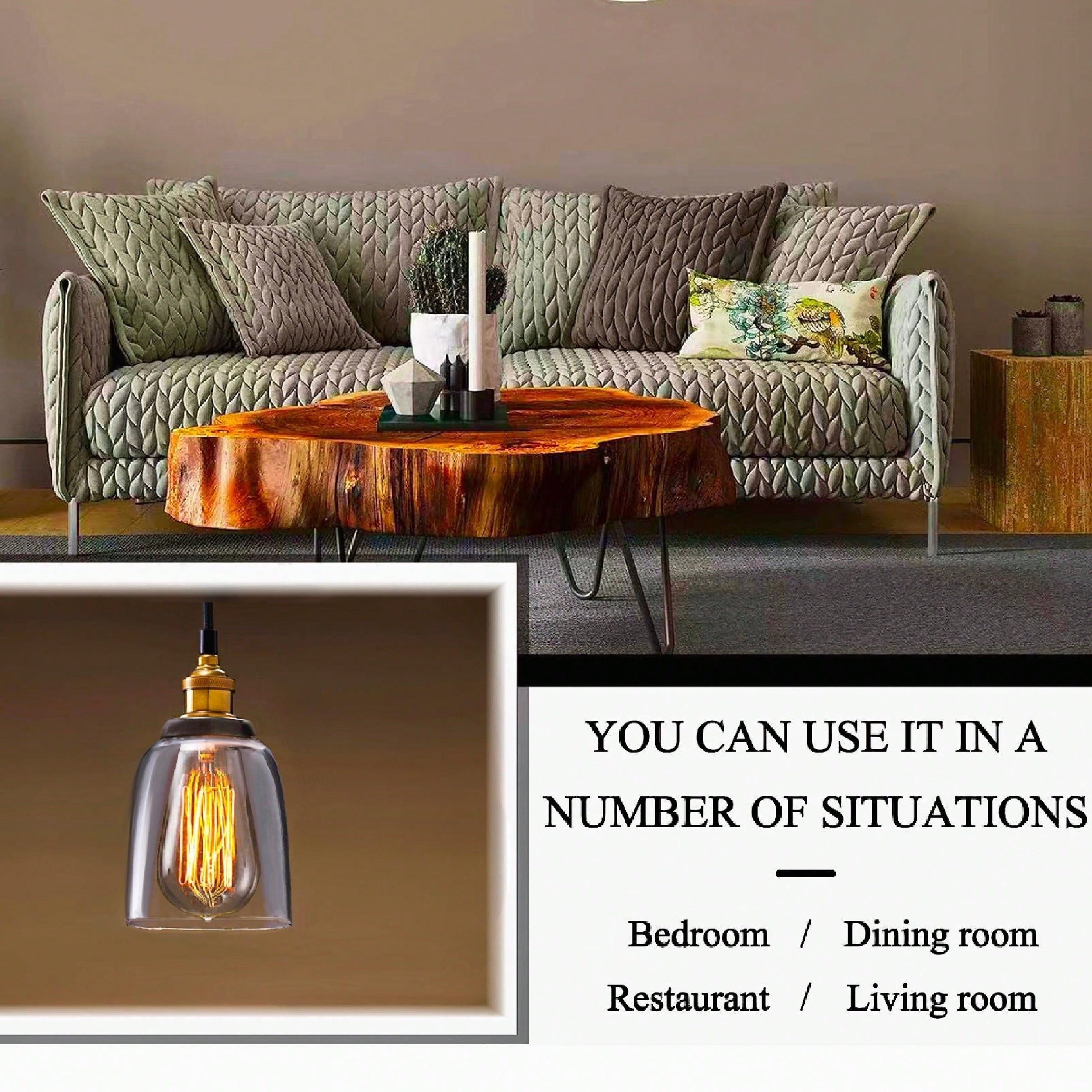 2pcs Modern Bell-Shaped Glass Lampshades