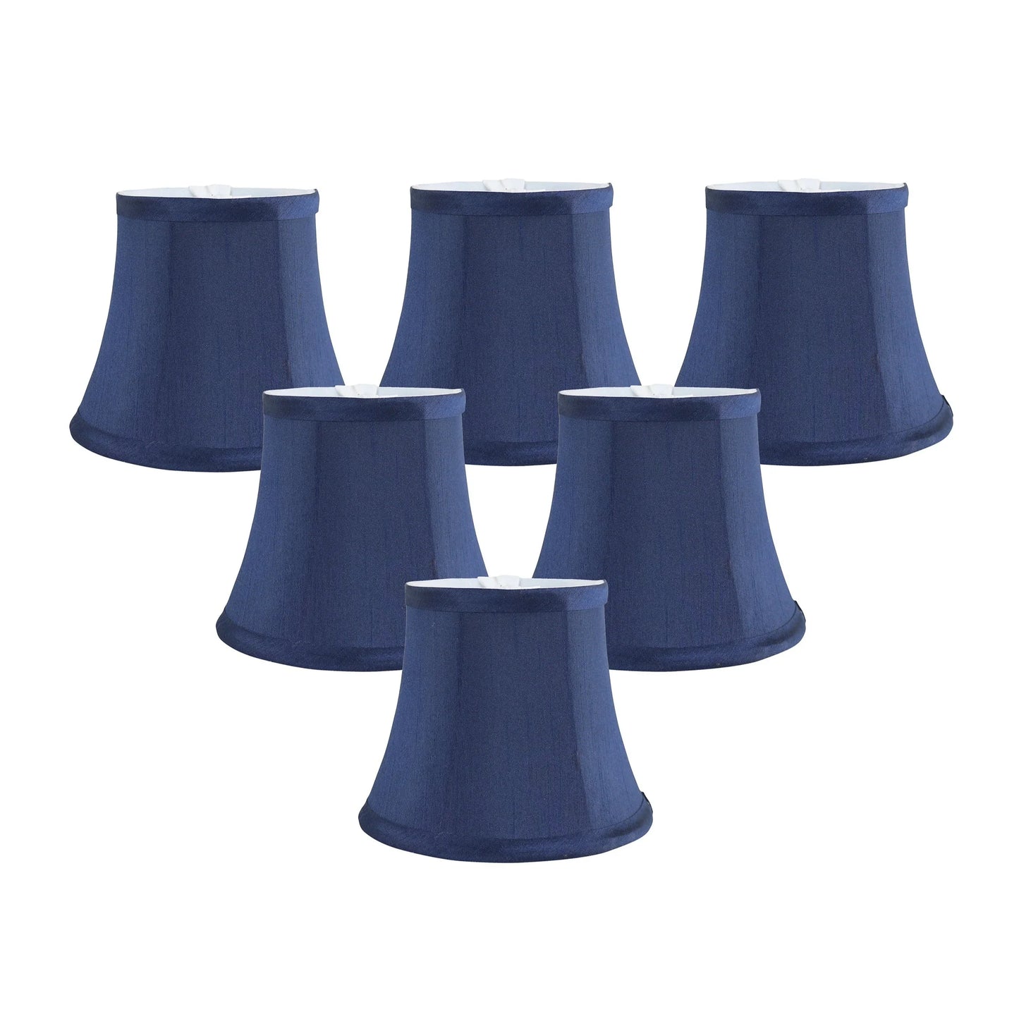 Meriville Faux Silk Clip On Chandelier Lamp Shades, 4-inch by 6-inch by 5-inch, Bell shape