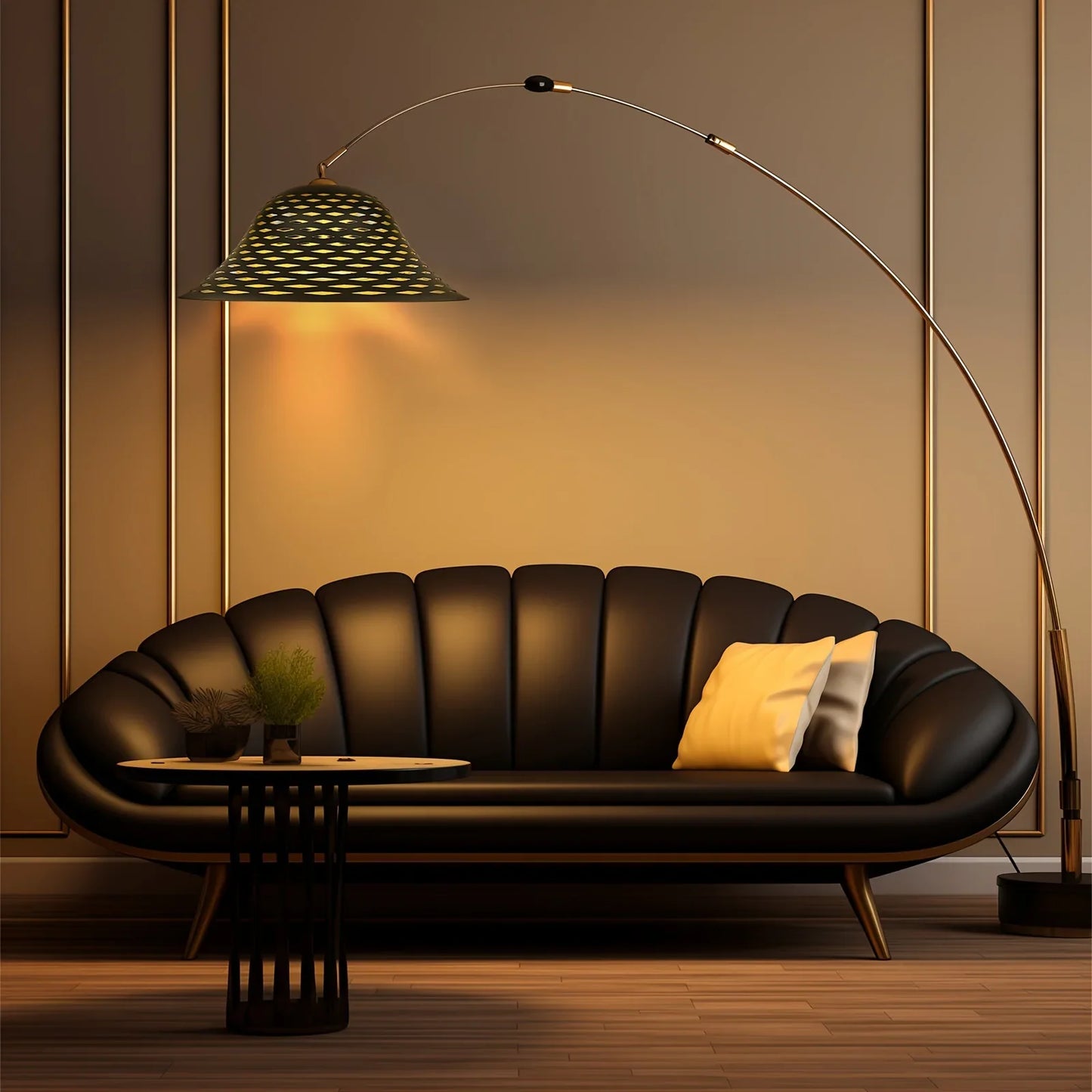 2pcs 12.2*7.5*4.9" About 2.9 Pounds/set Black Outside And Golden Daisy Inside