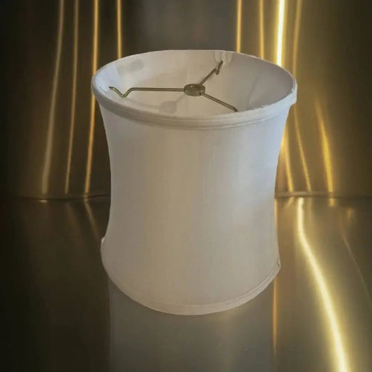 Eggshell Silk Drum Lamp Shade – 9" Top x 10" Bottom x 10" Height, Washer Finial - Adrianas Specialty Lamp Shades