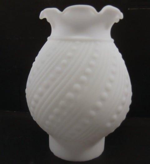 Elegant Beaded Swirl White Hurricane three-and-four-inch-fitters Adrianas Specialty Lamp Shades