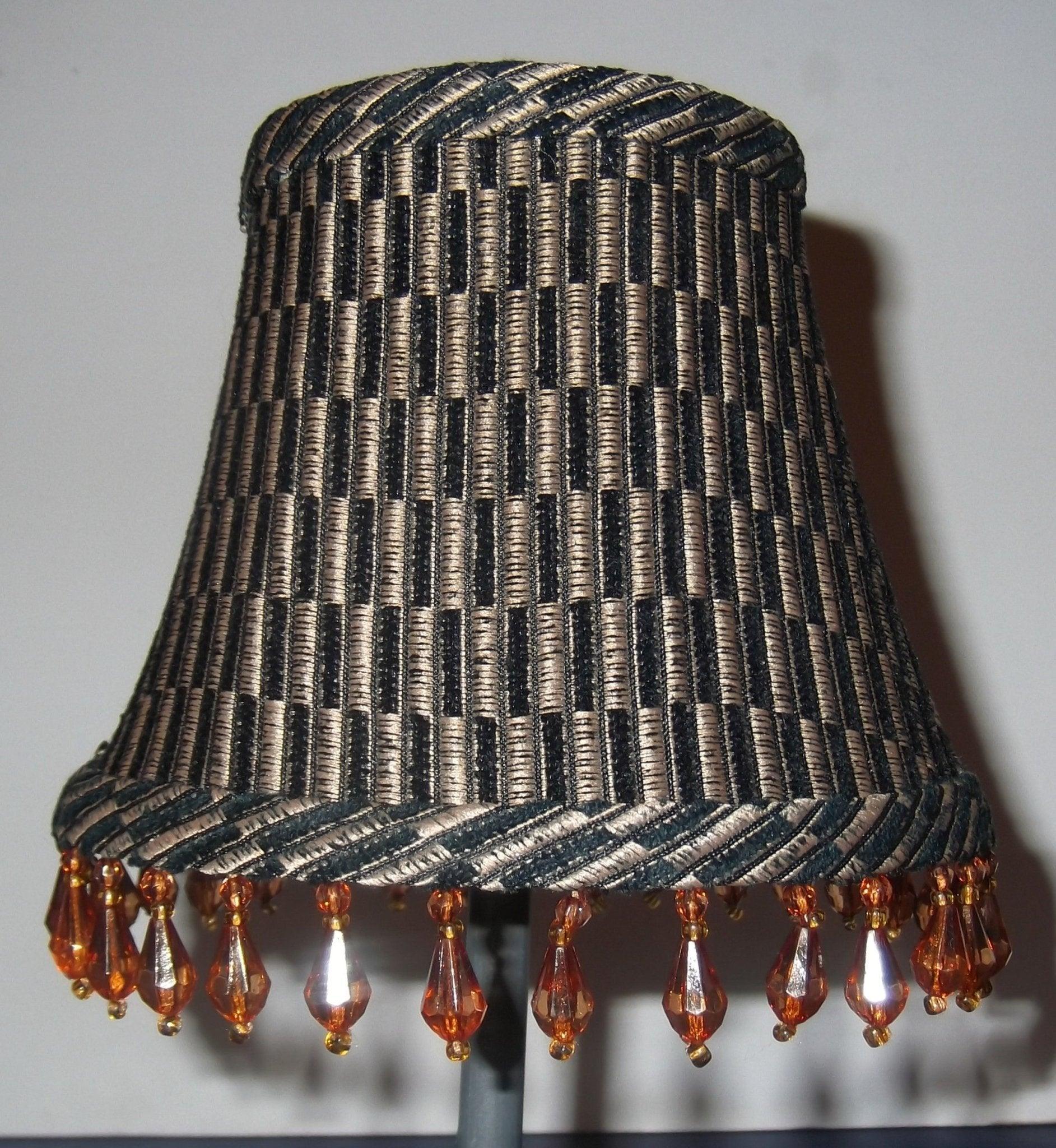 Elegant Black and Gold Brocade Chandelier chandelier-lamp-shades Adrianas Specialty Lamp Shades