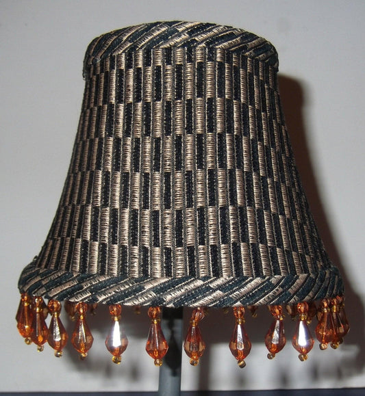 Elegant Black and Gold Brocade Chandelier chandelier-lamp-shades Adrianas Specialty Lamp Shades