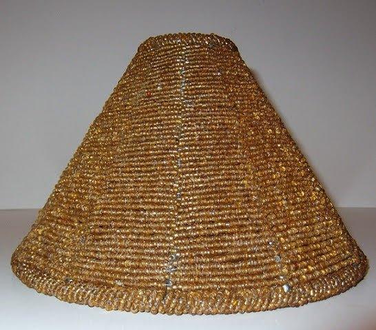 Elegant Gold Glass Beaded Chandelier Shade chandelier-lamp-shades Adrianas Specialty Lamp Shades