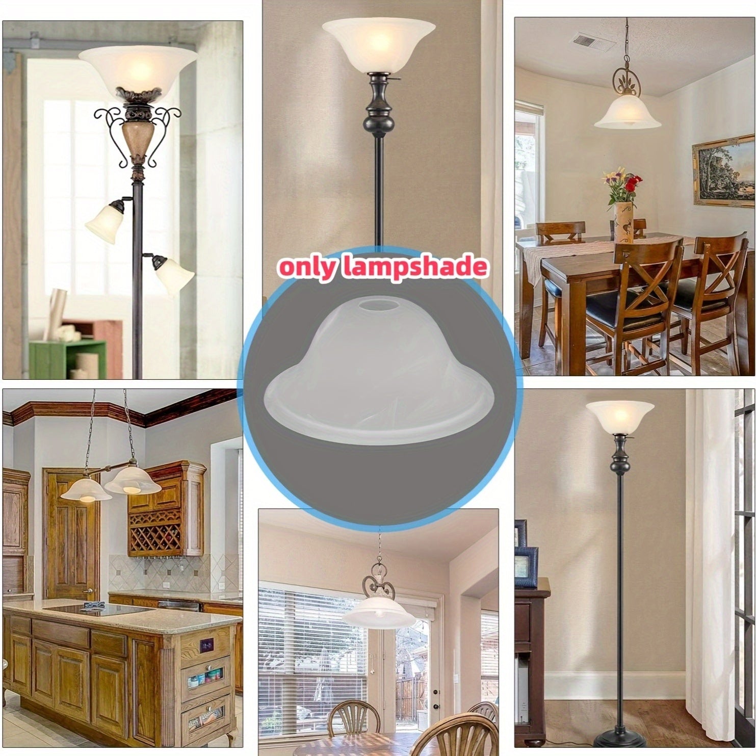 1pc Modern White Frosted Glass Light Shade