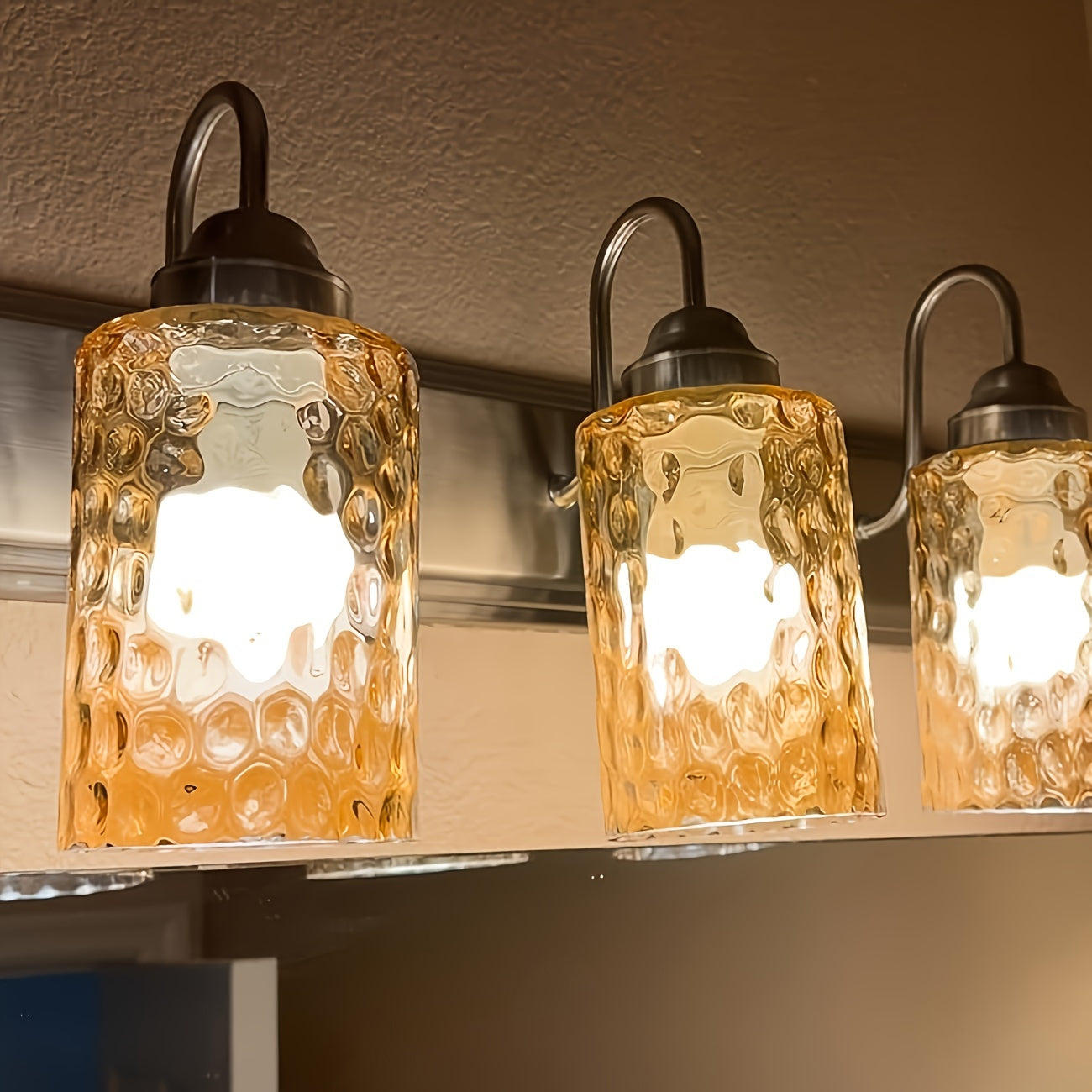 Modern Amber Ripple Cylinder Glass Lamp Shade - Adrianas Specialty Lamp Shades