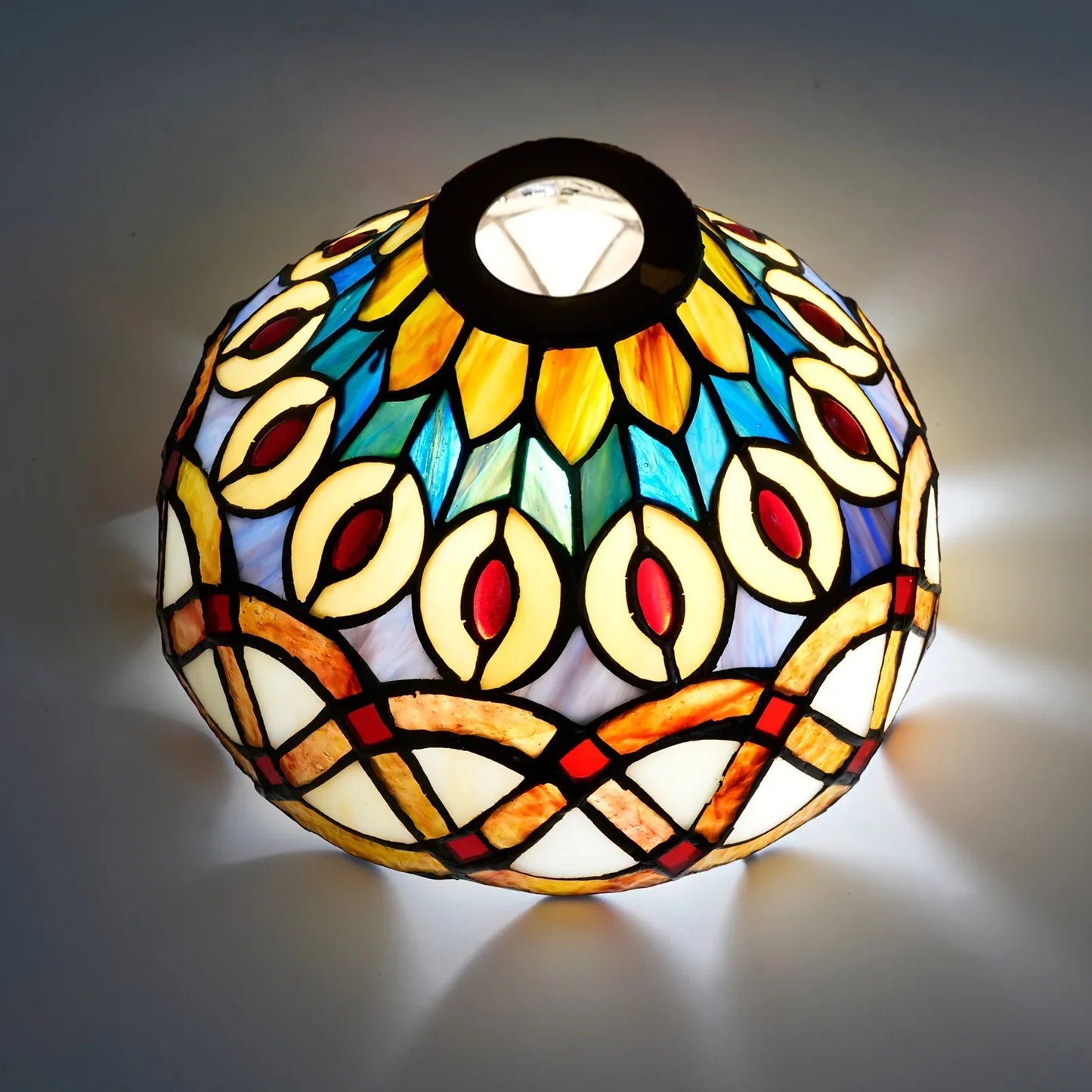 Lampshade Replacement Only, 8 Inch Stained Glass Blue Dragonfly