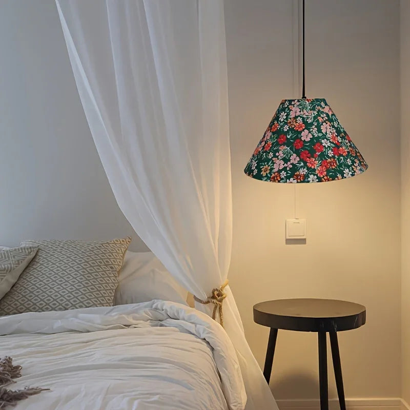 A Set of Two, 11.8-Inch Floral Print Lampshades