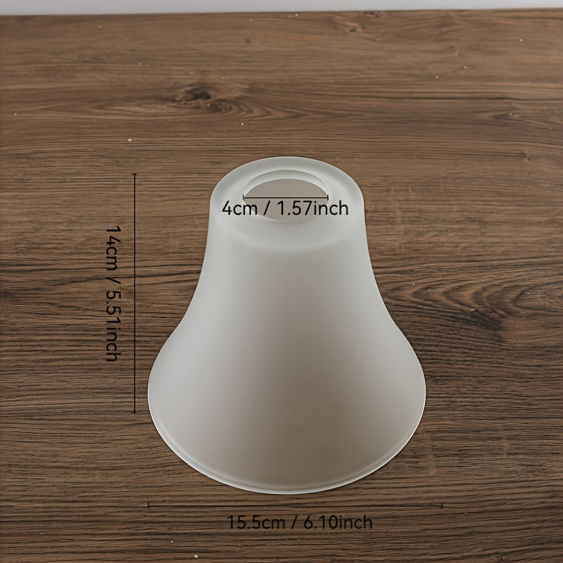 Modern Bell-Shaped Matte Glass Lampshade - Contemporary Ceiling Pendant Lighting Accessory, White Glass Light Cover, No Wiring Required - Pack of 1 - Adrianas Specialty Lamp Shades