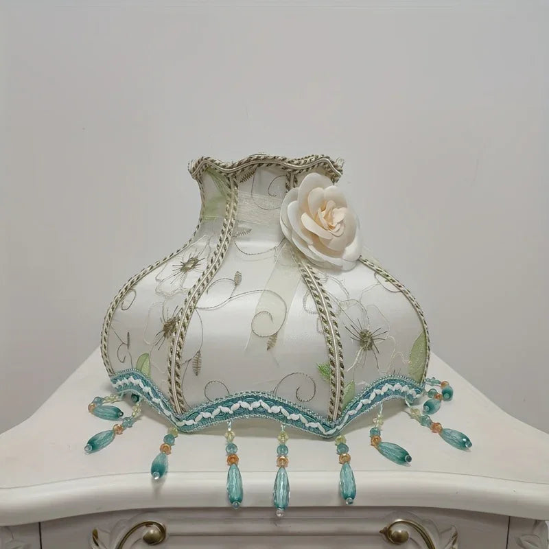 Handmade Floral lampshade with White Roses