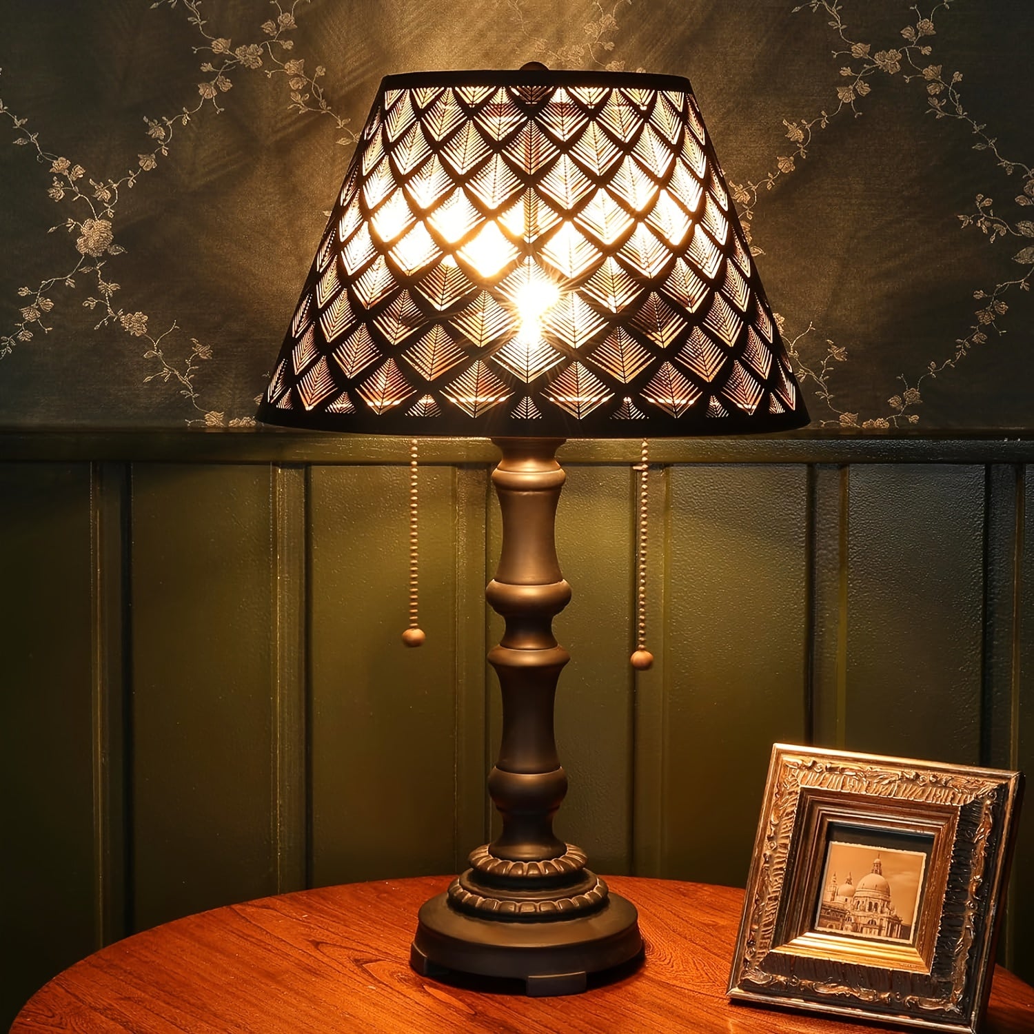 Rustic Metal Lamp Shade with Etched Arrow Pattern - Adrianas Specialty Lamp Shades