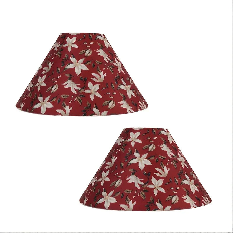 A Set of Two, 11.8-Inch Floral Print Lampshades