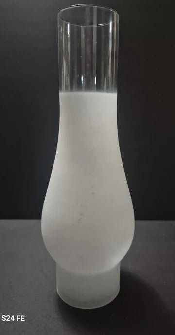 Frosted 10" Glass Lamp Chimney | Set of 12 | 2.625" Fitter | Bulk Value Pack - Adrianas Specialty Lamp Shades