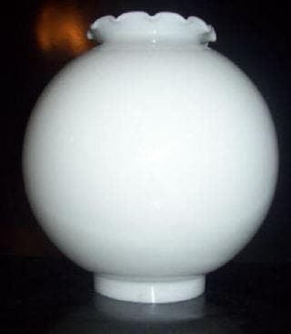 32089 Opal Crimp Top Victorian Parlor Lamp Globe - Adrianas Specialty Lamp Shades