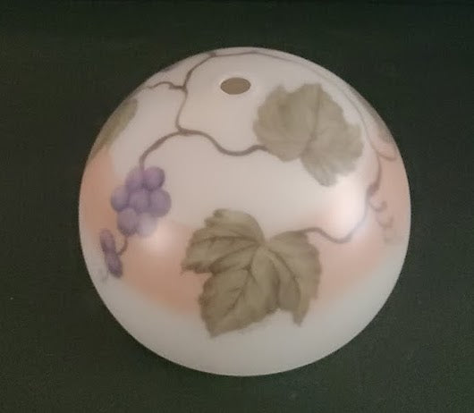65114 Reverse Hand Painted Grape Motif Dome Shade - Adrianas Specialty Lamp Shades