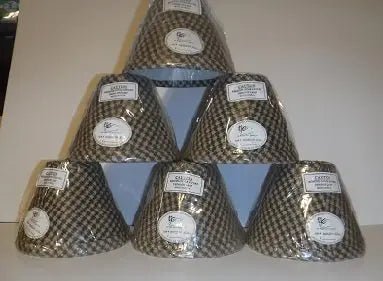 Grey Checked Standard Bulb Chandelier Shade - set of six - Adrianas Specialty Lamp Shades