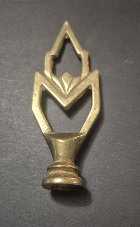 Heavy Cast Brass Spiral Lamp Finial – 3" Tall – Standard 1/4-27 Thread - Adrianas Specialty Lamp Shades