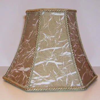 Hexagon Bamboo Print Silk Chandelier Lamp Shade - Adrianas Specialty Lamp Shades