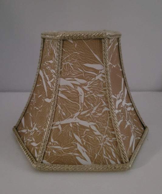 Hexagon Bamboo Print Silk Chandelier Lamp Shade chandelier-lamp-shades Adrianas Specialty Lamp Shades
