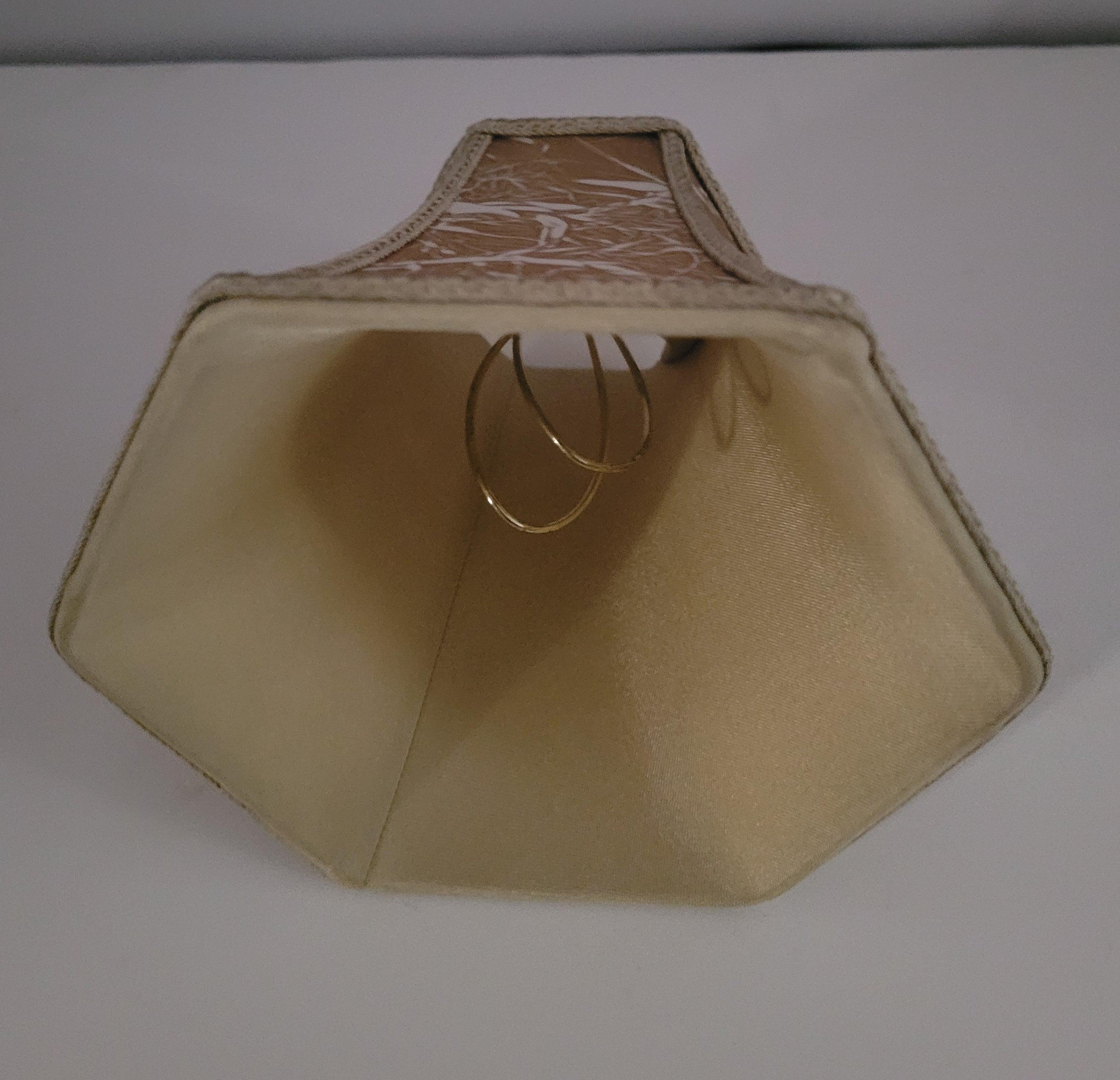 Hexagon Bamboo Print Silk Chandelier Lamp Shade chandelier-lamp-shades Adrianas Specialty Lamp Shades