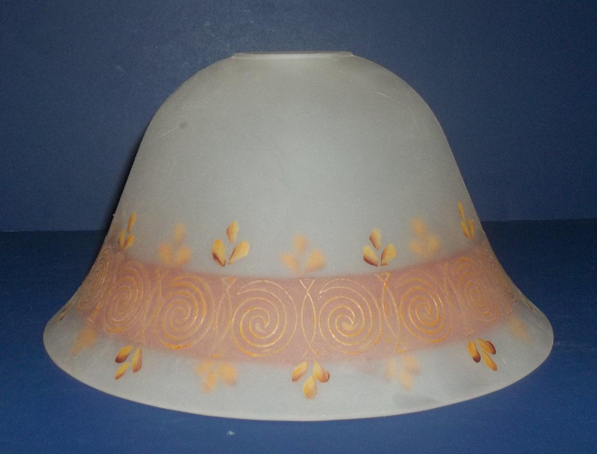 K16907 Reverse Hand Painted Gold Floor Lamp Shade reverse-painted-lamp-shades Adrianas Specialty Lamp Shades