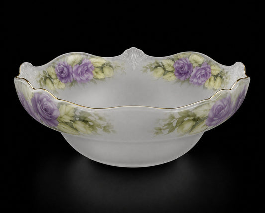 Lavender Roses & Garland Hand Painted Glass Dome Lamp Shade - Adrianas Specialty Lamp Shades