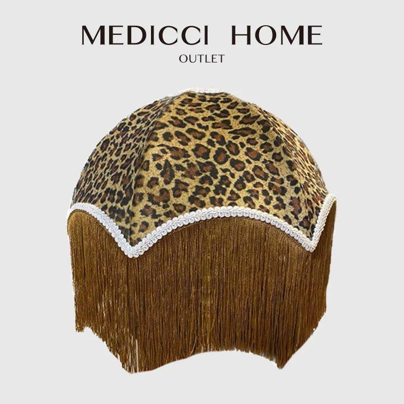 MDC1053 - Leopard Print Fringed Lamp Shade fringed lamp shades Adrianas Specialty Lamp Shades