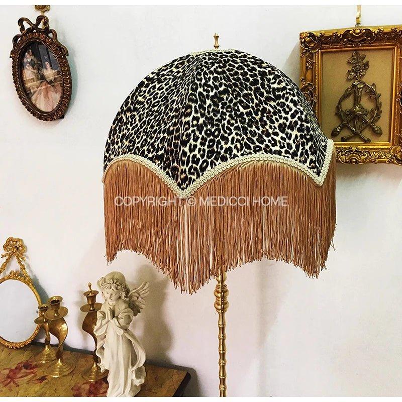 MDC1053 - Leopard Print Fringed Lamp Shade fringed lamp shades Adrianas Specialty Lamp Shades