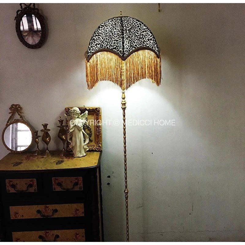MDC1053 - Leopard Print Fringed Lamp Shade fringed lamp shades Adrianas Specialty Lamp Shades