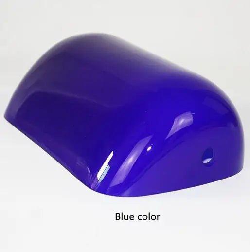 Newrays Green/Blue/Amber/White Glass Banker Lamp Cover bankers-lampshades Adrianas Specialty Lamp Shades blue United States