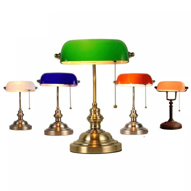 Newrays Green/Blue/Amber/White Glass Banker Lamp Cover bankers-lampshades Adrianas Specialty Lamp Shades