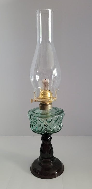 Bottle Green and Plum Oil Lamp - 36447-p - Adrianas Specialty Lamp Shades