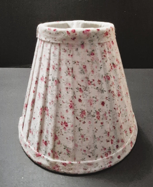 Rose Chintz Chandelier Lamp Shade | Cotton Linen | 3/4" Top x 5.75" Bottom x 5"H - Adrianas Specialty Lamp Shades