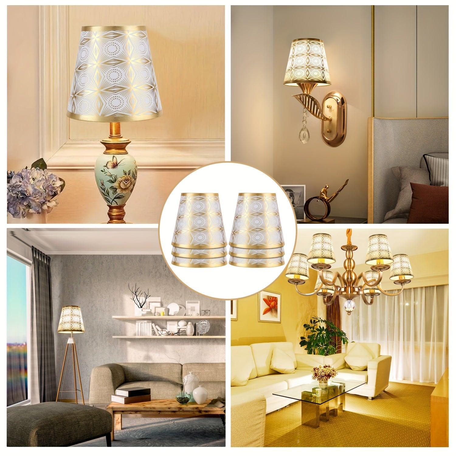 Rustic Golden Bell-Shaped Clip-on Set Lamp Shades Adrianas Specialty Shades
