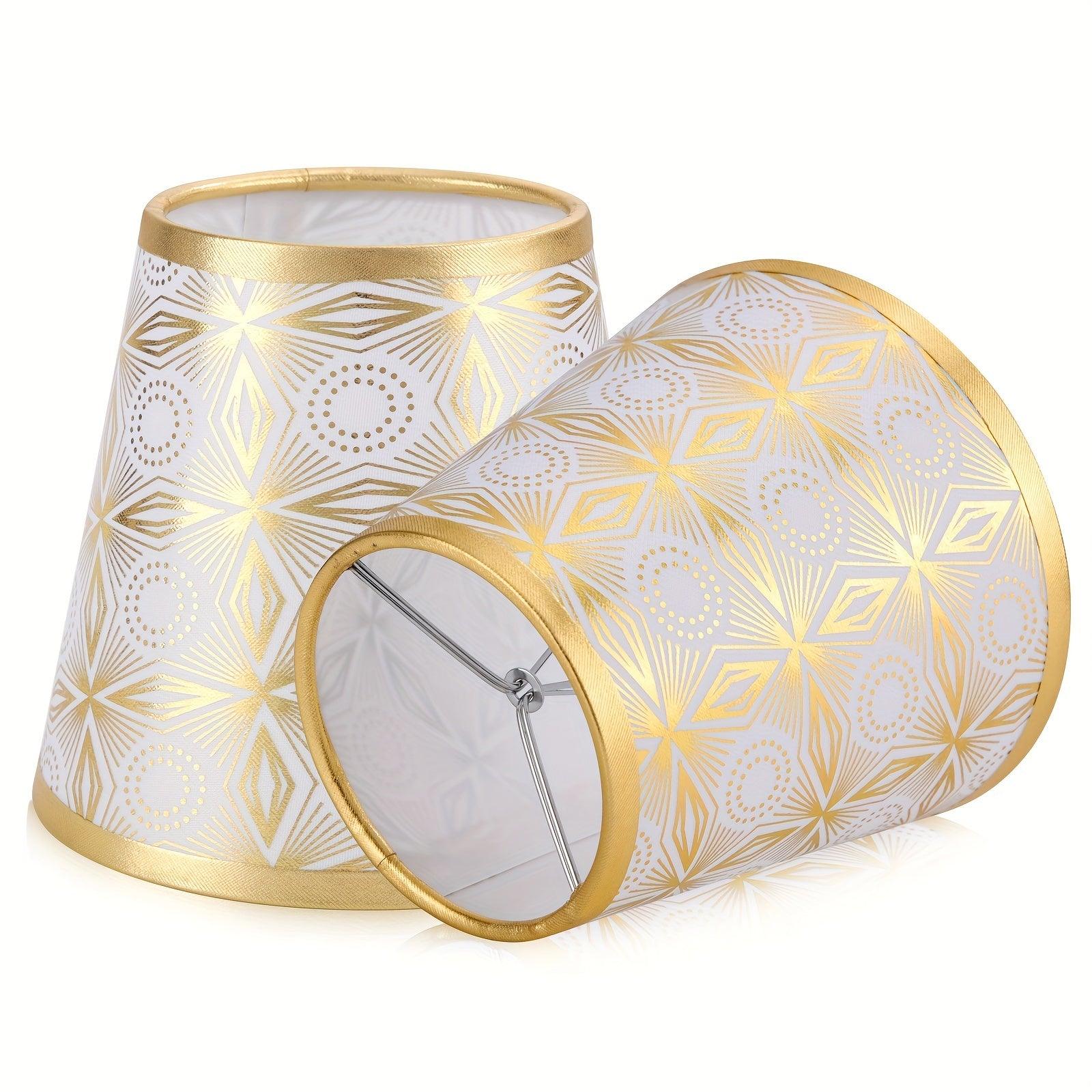 Rustic Golden Bell-Shaped Clip-on Set Lamp Shades Adrianas Specialty Shades