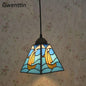 Tiffany Pendant Lights Mediterranean Loft Home Decor Creative Stained Glass Hanging Lamp Bedroom Dining Room Lighting Fixtures stained glass lampshades Adrianas Specialty Lamp Shades K-D15CM