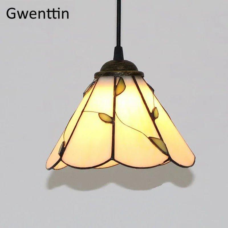 Tiffany Pendant Lights Mediterranean Loft Home Decor Creative Stained Glass Hanging Lamp Bedroom Dining Room Lighting Fixtures  