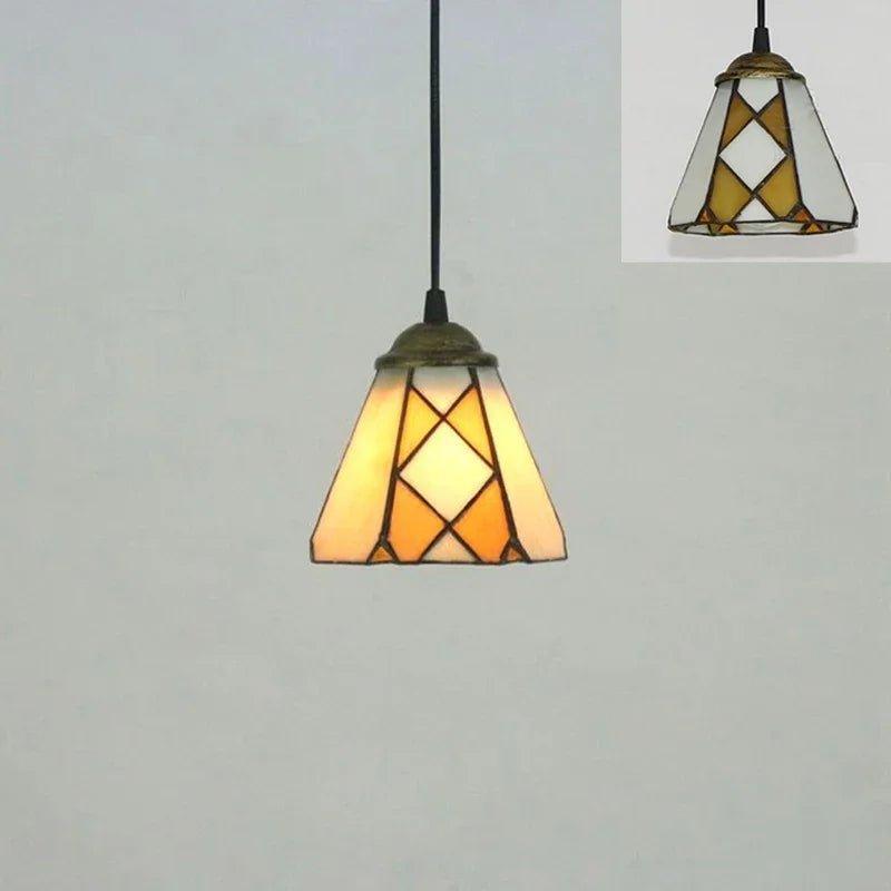 Tiffany Pendant Lights Mediterranean Loft Home Decor Creative Stained Glass Hanging Lamp Bedroom Dining Room Lighting Fixtures stained glass lampshades Adrianas Specialty Lamp Shades L-D13CM