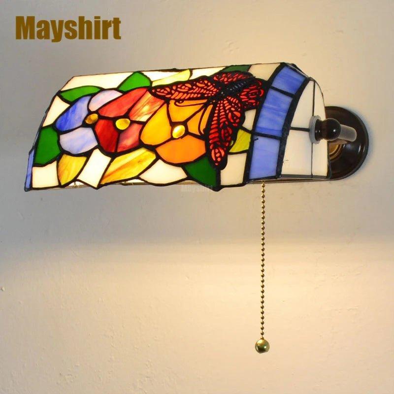 Tiffany Wall Lamp Mediterranean Baroque Stained Glass Wall Sconce Vintage Led Wall Lights for Home Bedroom Bathroom Mirror Light - Specialty Shades