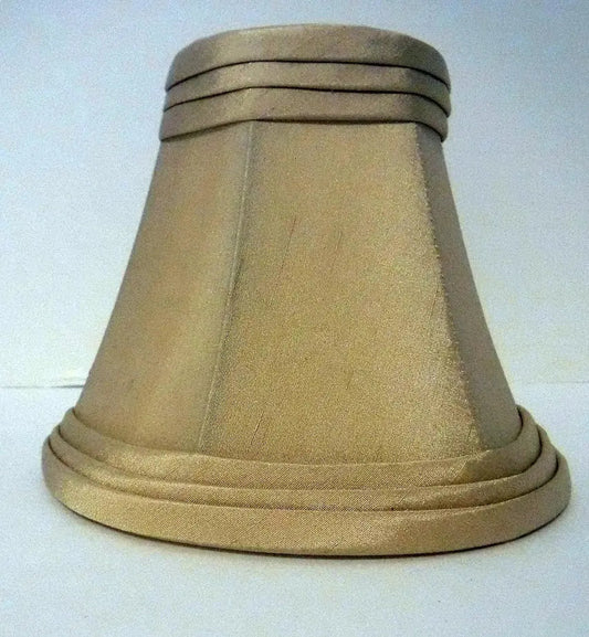 Triple Trifold Gold Chandelier Shade – 3" Top x 5" Bottom x 4½" Height - Adrianas Specialty Lamp Shades