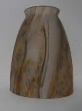 Vienne Art Glass Pendant Shade – Beige & Grey, 5" Height, 4" Bottom - Adrianas Specialty Lamp Shades