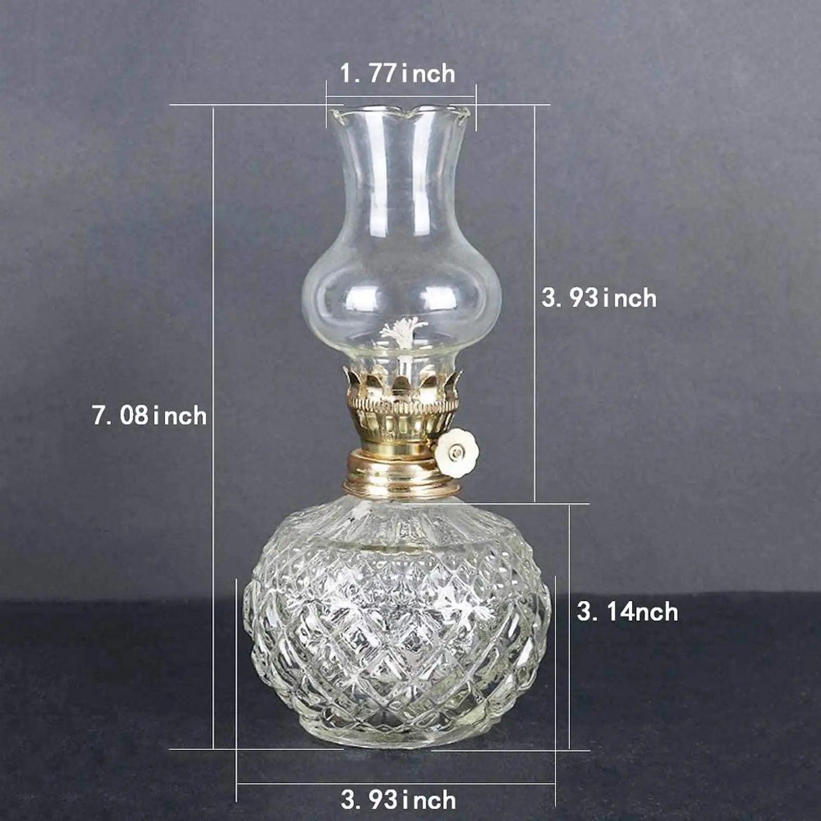 Vintage Glass Kerosene Lamp Adjustable Switch - Specialty Shades