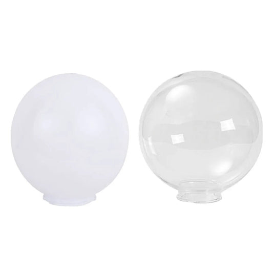 White Clear D 9 inch x D 8 in D9 inch Acrylic Replacement Lampshade for Post Pillar Lamp with 9.5cm Opening Globe Transparent Lamp Shade - Adrianas Specialty Lamp Shades