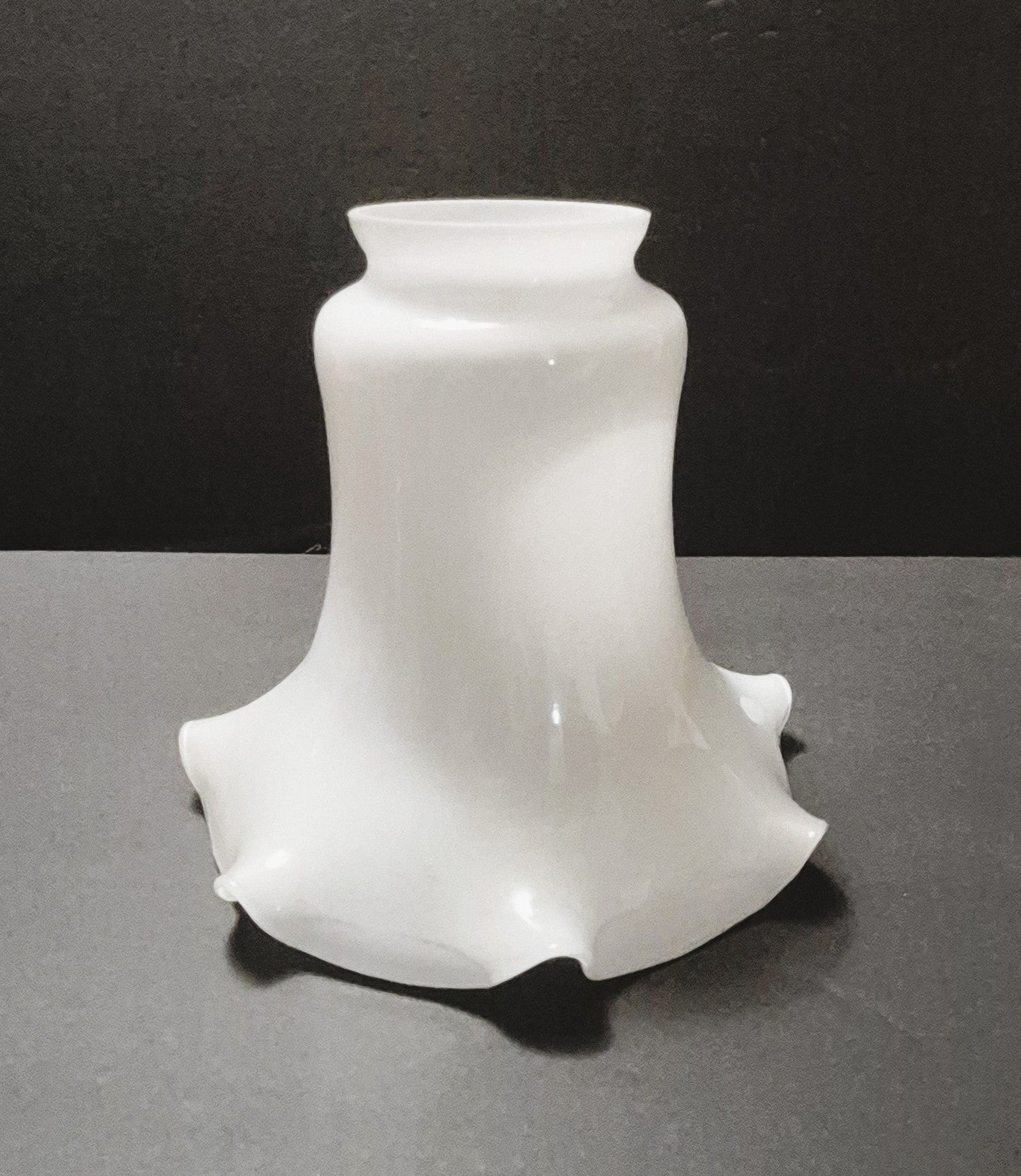 White Crimped Opal Pendant Lamp Shade | Cased Glass | 2.25" Fitter x 5" Height x 5" Spread - Adrianas Specialty Lamp Shades