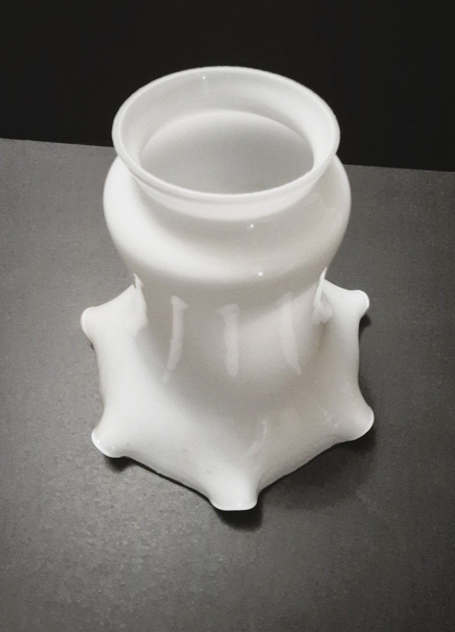 White Crimped Opal Pendant Lamp Shade | Cased Glass | 2.25" Fitter x 5" Height x 5" Spread - Adrianas Specialty Lamp Shades