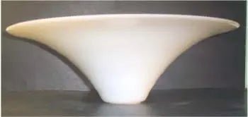 White Opal Glass Floor Torchiere Shade – Stiffel Replacement, 2" Fitter - Adrianas Specialty Lamp Shades