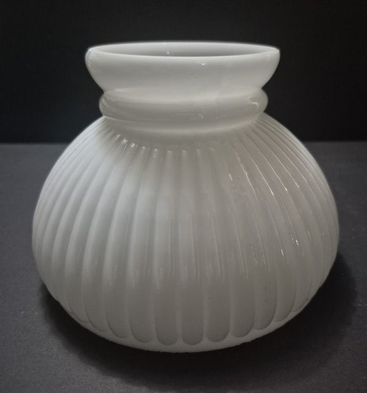 62240 Six Inch Opal Glossy Student Rib Glass - Adrianas Specialty Lamp Shades