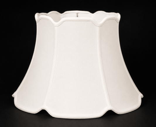White Silk Uno Floor Lamp Shade – 2" Drop, Elegant Satin Finish - Adrianas Specialty Lamp Shades