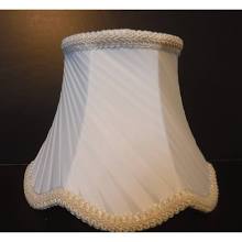 20051 White Pleated Scallop Silk Clip On Shades - Adrianas Specialty Lamp Shades
